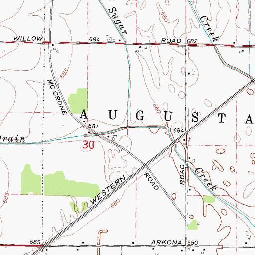 Topographic Map of McIntyre Drain, MI
