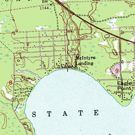 Topographic Map of McIntyre Landing, MI