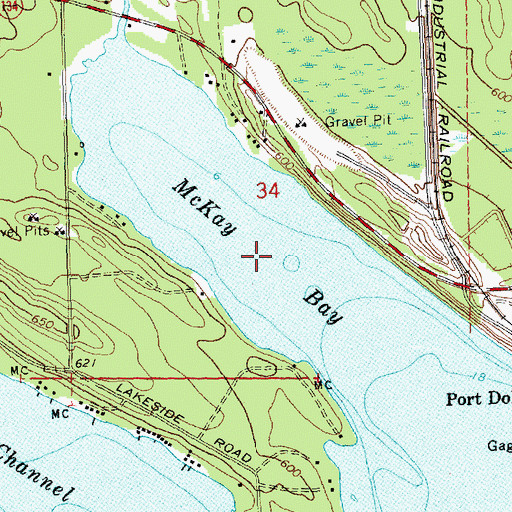Topographic Map of McKay Bay, MI