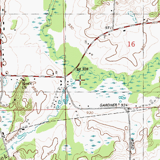 Topographic Map of Mackey Brook, MI
