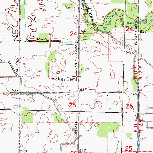 Topographic Map of McKay Cemetery, MI