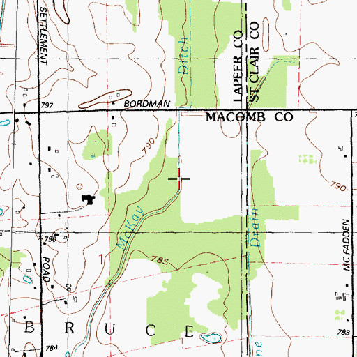 Topographic Map of McKay Ditch, MI