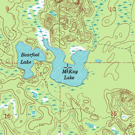 Topographic Map of McKay Lake, MI