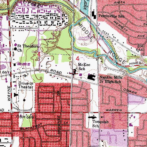 Topographic Map of McKee School, MI