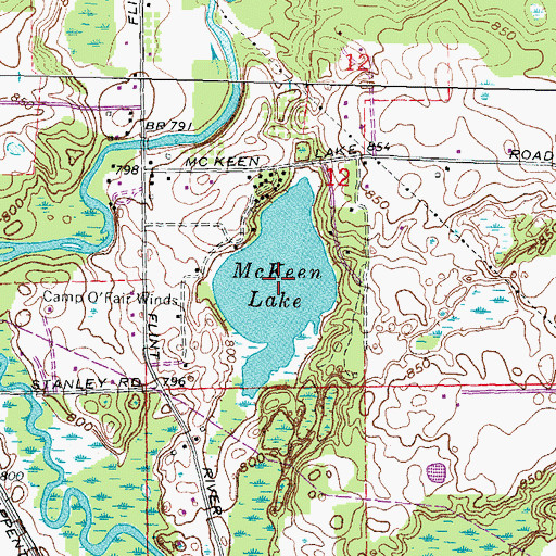 Topographic Map of McKeen Lake, MI