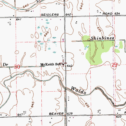 Topographic Map of McKeith School, MI