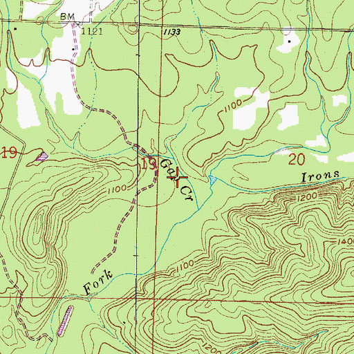 Topographic Map of Gap Creek Valley, AR