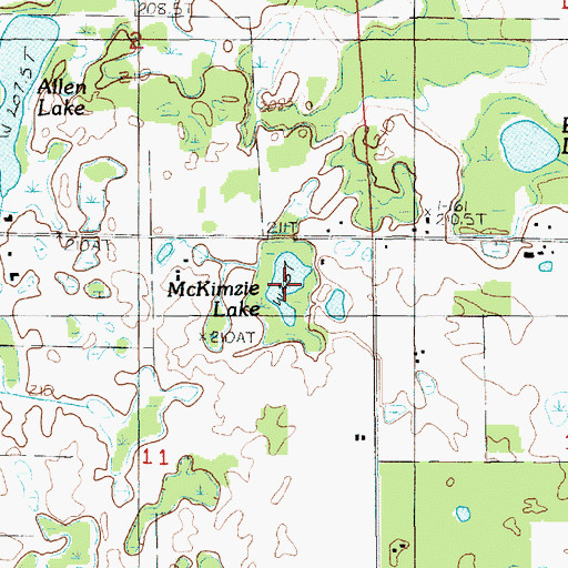 Topographic Map of McKimzie Lake, MI