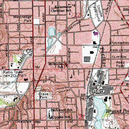 Topographic Map of McKinley School, MI