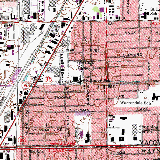 Topographic Map of McKinley School, MI