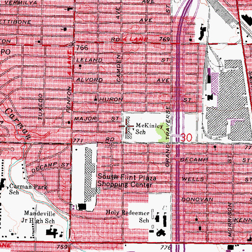 Topographic Map of McKinley School, MI