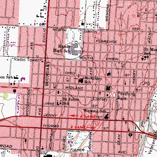 Topographic Map of McKinley School, MI