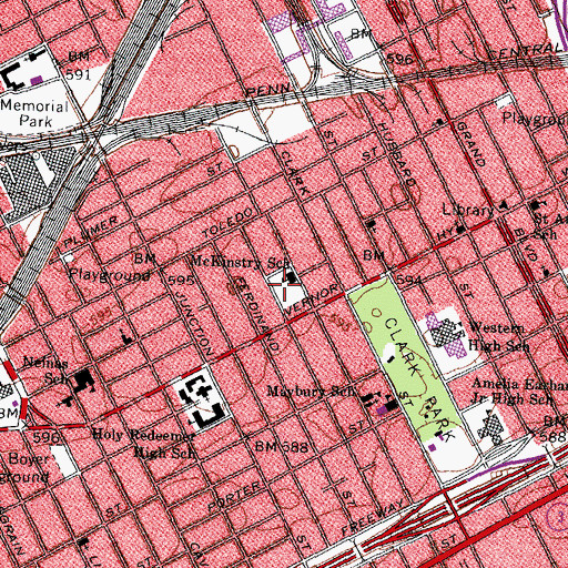 Topographic Map of McKinstry School, MI