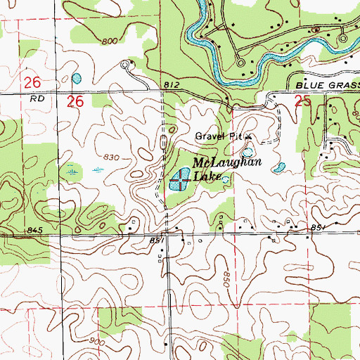 Topographic Map of McLaughan Lake, MI