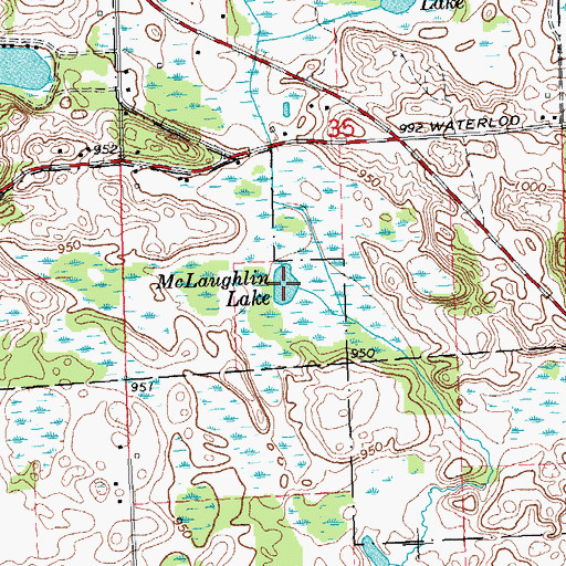 Topographic Map of McLaughlin Lake, MI