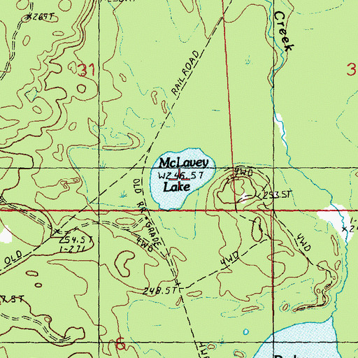 Topographic Map of McLavey Lake, MI