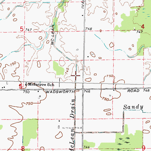 Topographic Map of McLean Drain, MI