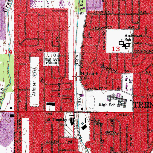 Topographic Map of McLouth Park, MI