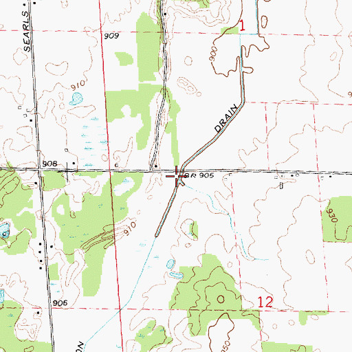 Topographic Map of McMahon Drain, MI