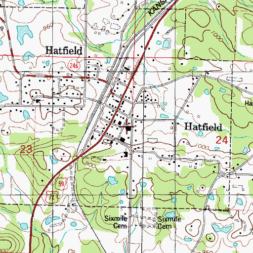 Topographic Map of Hatfield Elementary School, AR