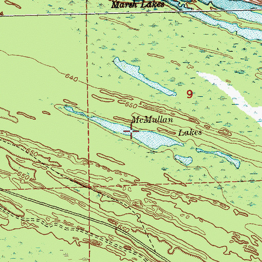 Topographic Map of McMullan Lakes, MI