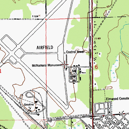 Topographic Map of McNamara Monument, MI