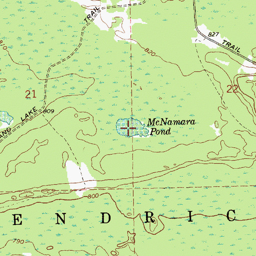 Topographic Map of McNamara Pond, MI