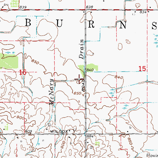 Topographic Map of McNary Drain, MI
