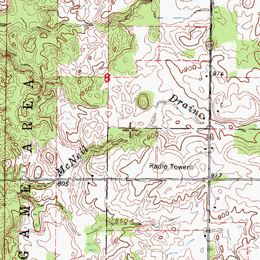 Topographic Map of McNeil Drain, MI