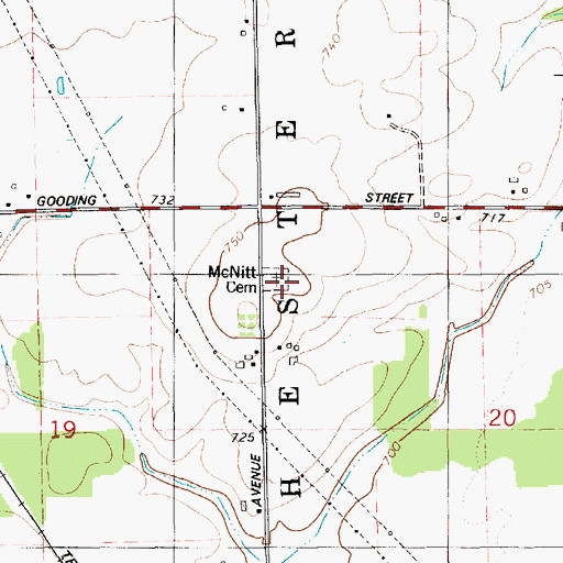 Topographic Map of McNitt Cemetery, MI
