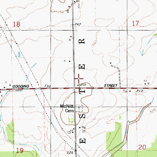 Topographic Map of McNitt School, MI