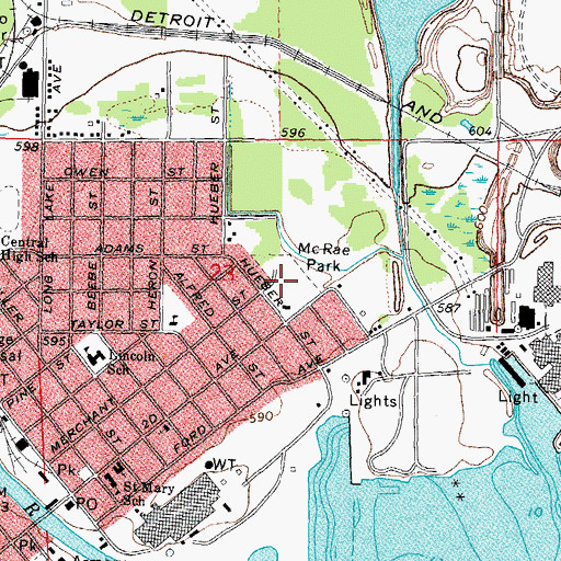 Topographic Map of McRae Park, MI
