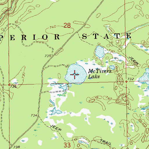 Topographic Map of McTivers Lake, MI
