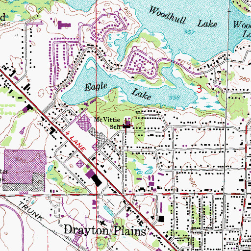 Topographic Map of Waterford Montessori Academy, MI