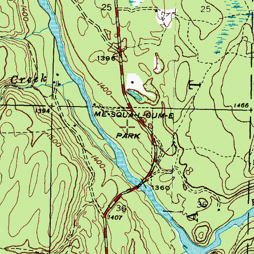 Topographic Map of Me-Squa-L-Cum-E Park, MI