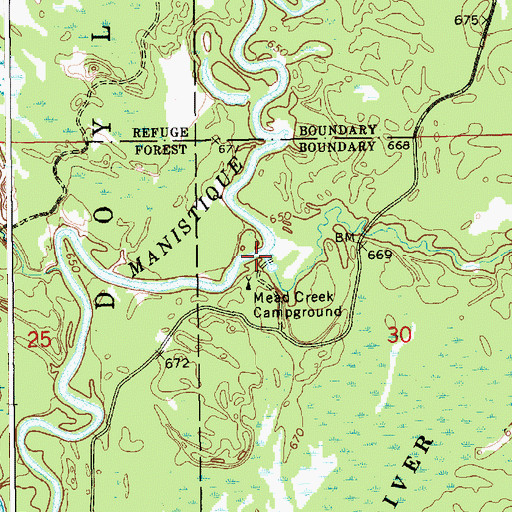 Topographic Map of Mead Creek, MI