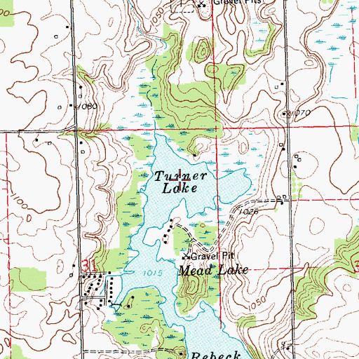 Topographic Map of Mead Lake, MI