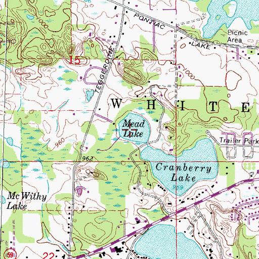 Topographic Map of Mead Lake, MI