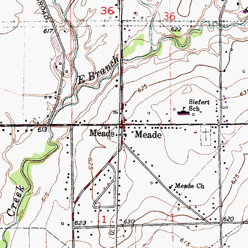 Topographic Map of Meade, MI