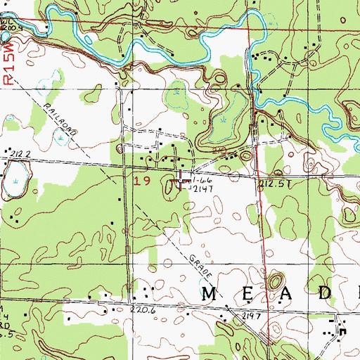 Topographic Map of Meade Cemetery, MI
