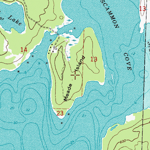 Topographic Map of Meade Island, MI