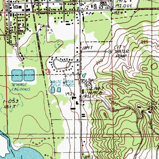 Topographic Map of Meadow Brook Hospital, MI