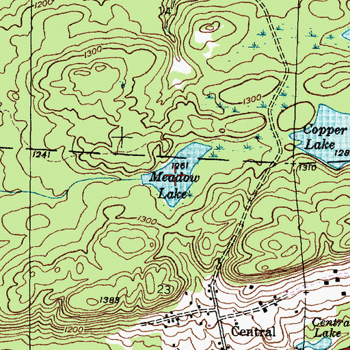 Topographic Map of Meadow Lake, MI
