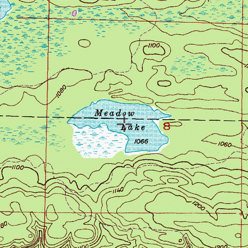 Topographic Map of Meadow Lake, MI