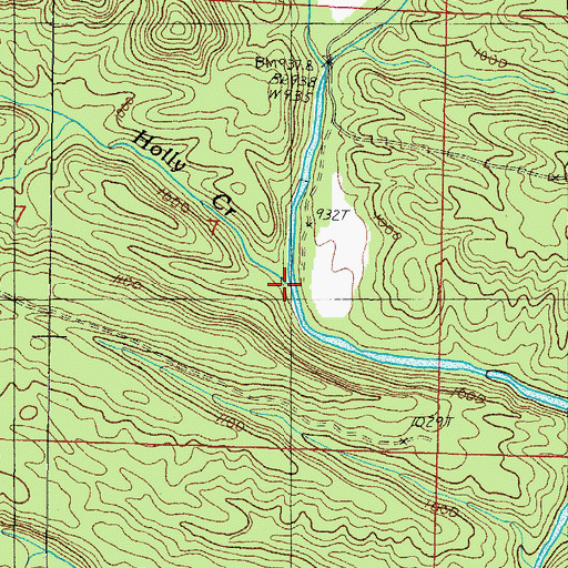 Topographic Map of Holly Creek, AR
