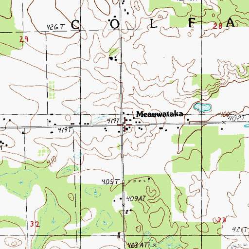 Topographic Map of Meauwataka, MI