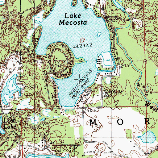 Topographic Map of Lake Mecosta, MI