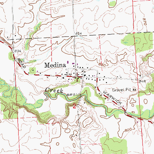 Topographic Map of Medina, MI
