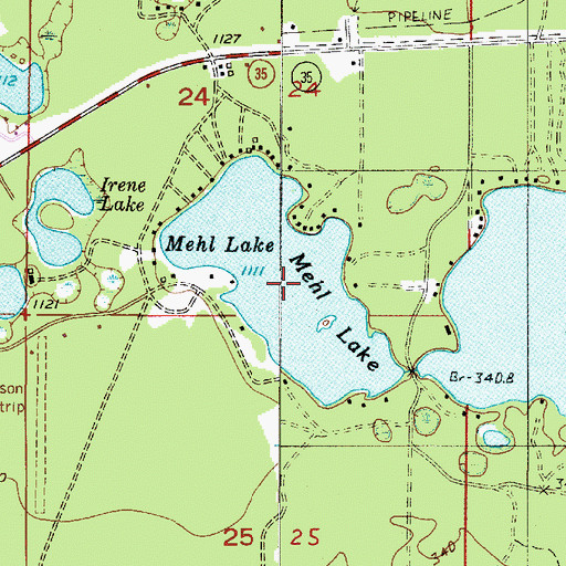 Topographic Map of Mehl Lake, MI