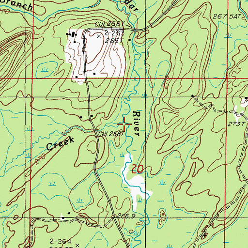 Topographic Map of Menard Creek, MI